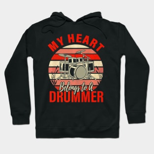 My Heart Belong To Drummer Valentines Day Wife Hoodie